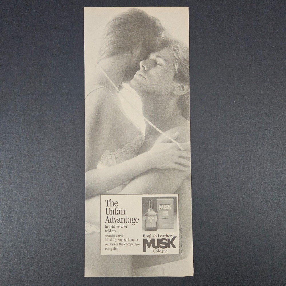 1989 English Leather Musk For Men Cologne Scent Vintage Print Ad Intimate Couple